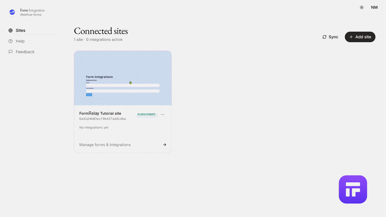 Integration Webhook popup window
